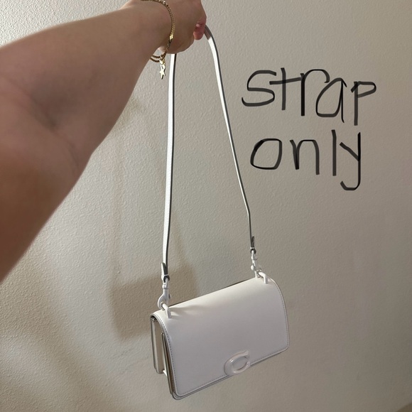 *SET OF 2* NEW Coach Long Shoulder Strap + Crossbody Leather Strap (Chalk White) - Picture 2 of 7